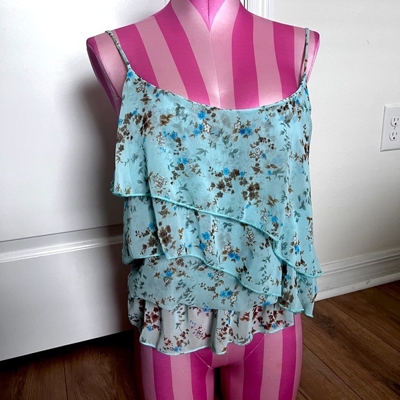 Rumors Floral Mint Green Tank Top Size‎ Medium - Picture 1 of 8